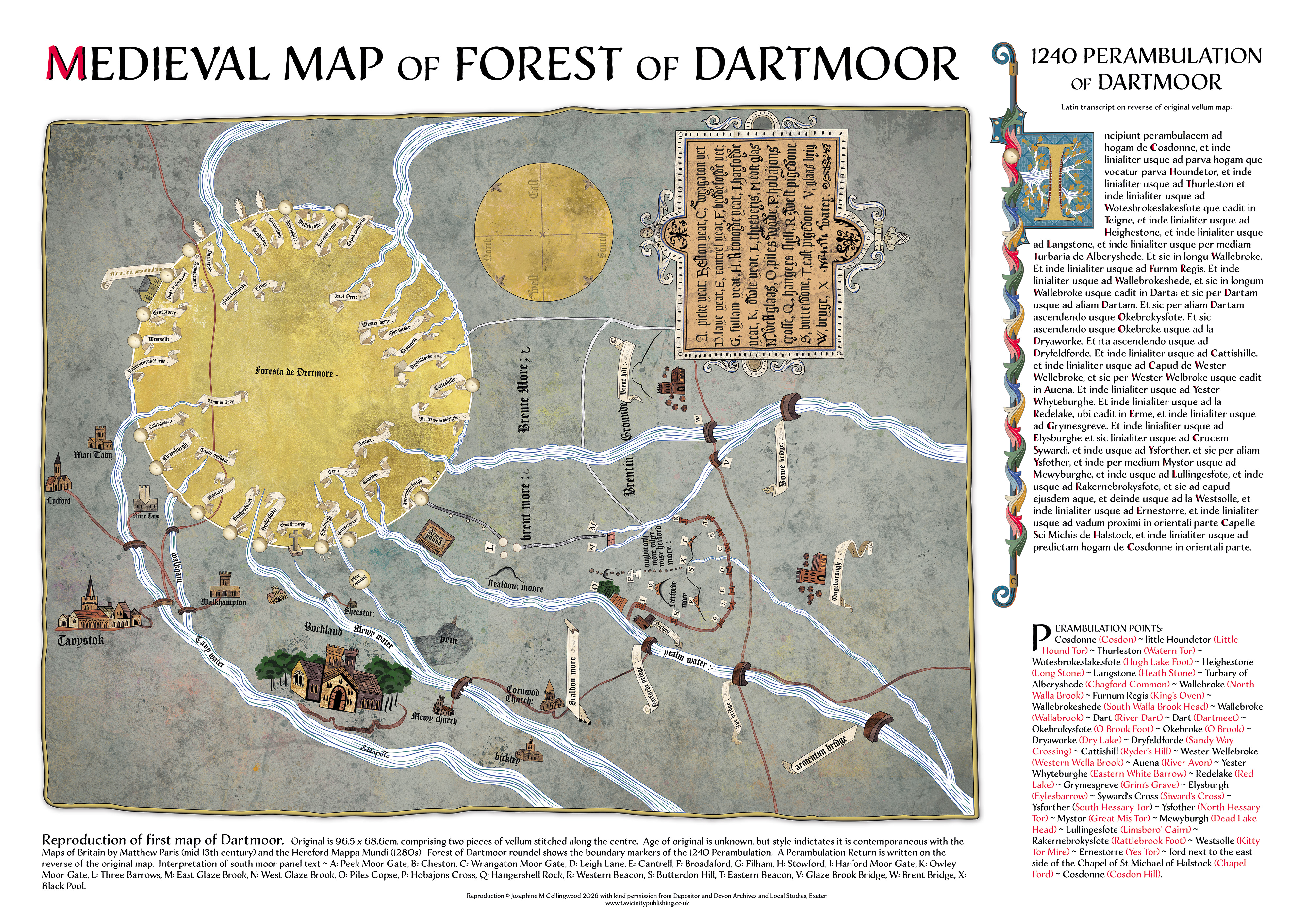 Dartmoor Medieval Map and 1240 Perambulation